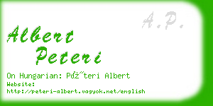 albert peteri business card